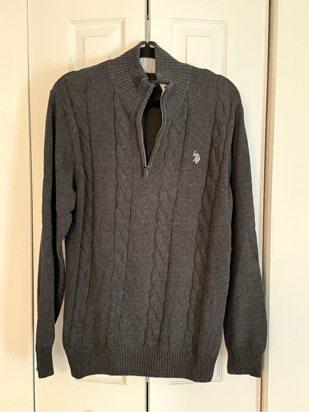 US Polo Assn. Men's Cable Knit Quarter Zip Sweater